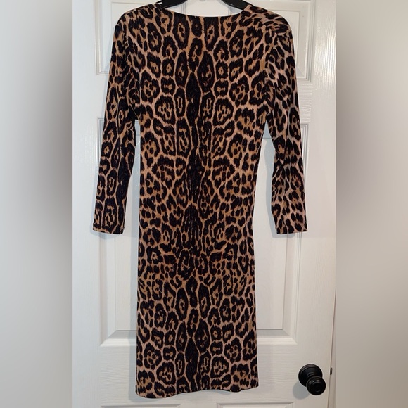 NWT Anne Klein leopard print wrap dress size 6 - Picture 2 of 5